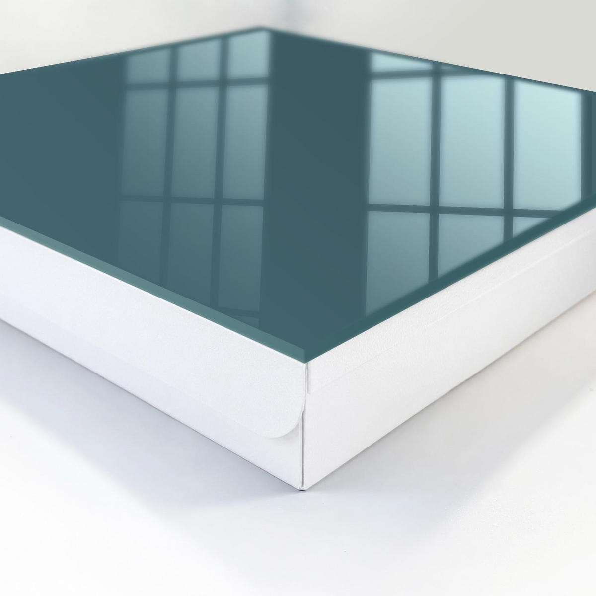 SCHLÜSSELBOX Weiß 30x30 cm – Türöffnung nach rechts - Mattes Türkis - Türkis, Metall (30/30/5cm) - TULUP