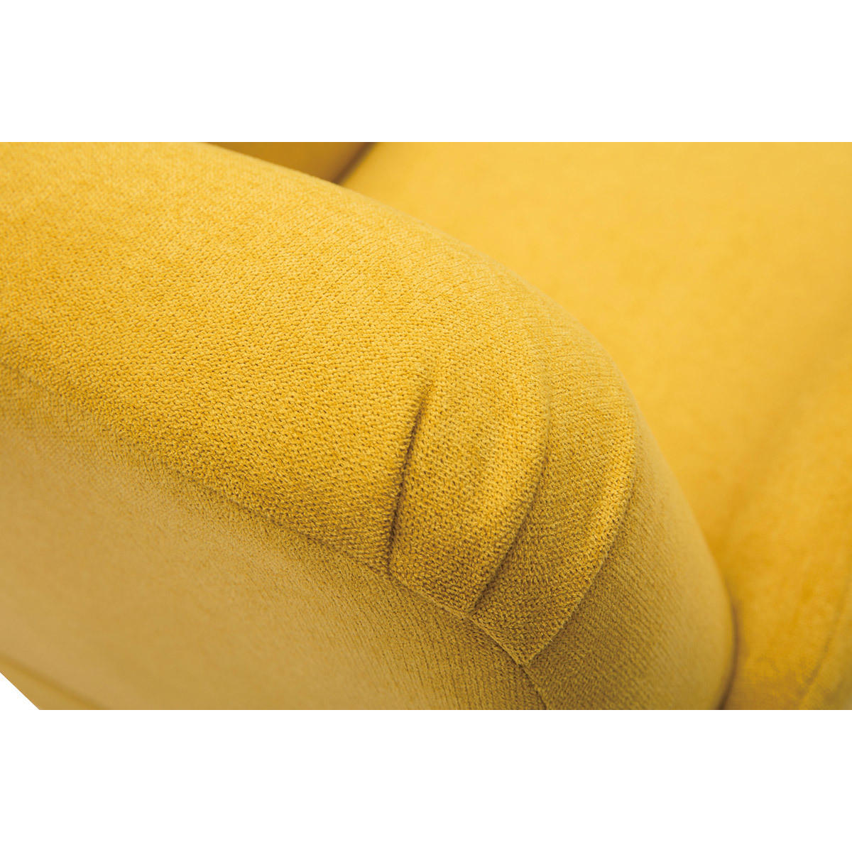 SESSEL skandinavisch Senfgelb Stoff Samteffekt Holz ISKO - Gelb, Textil (75.5/82/63cm) - Miliboo