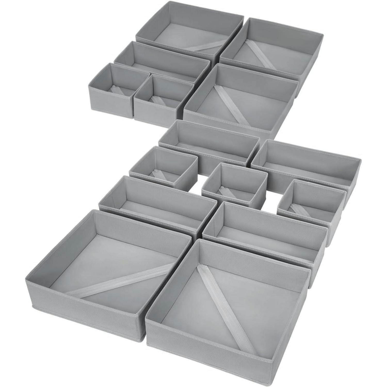 SCHUBLADEN Organizer 15-teiliges Set Grau - Grau, Textil (15/9/30cm)