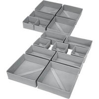 SCHUBLADEN Organizer 15-teiliges Set Grau - Grau, Textil (15/9/30cm)