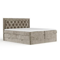 BOXSPRINGBETT Aurelia Beige 200/200 cm - Beige/Schwarz, Holz/Holzwerkstoff (200/200cm) - Maison de Reve