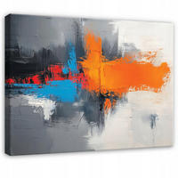 WANDDEKO Abstrakt Grau Bunt Bilder Modern Wohnzimmer 60x40 - Grau, Holzwerkstoff (60/40cm) - Wallarena