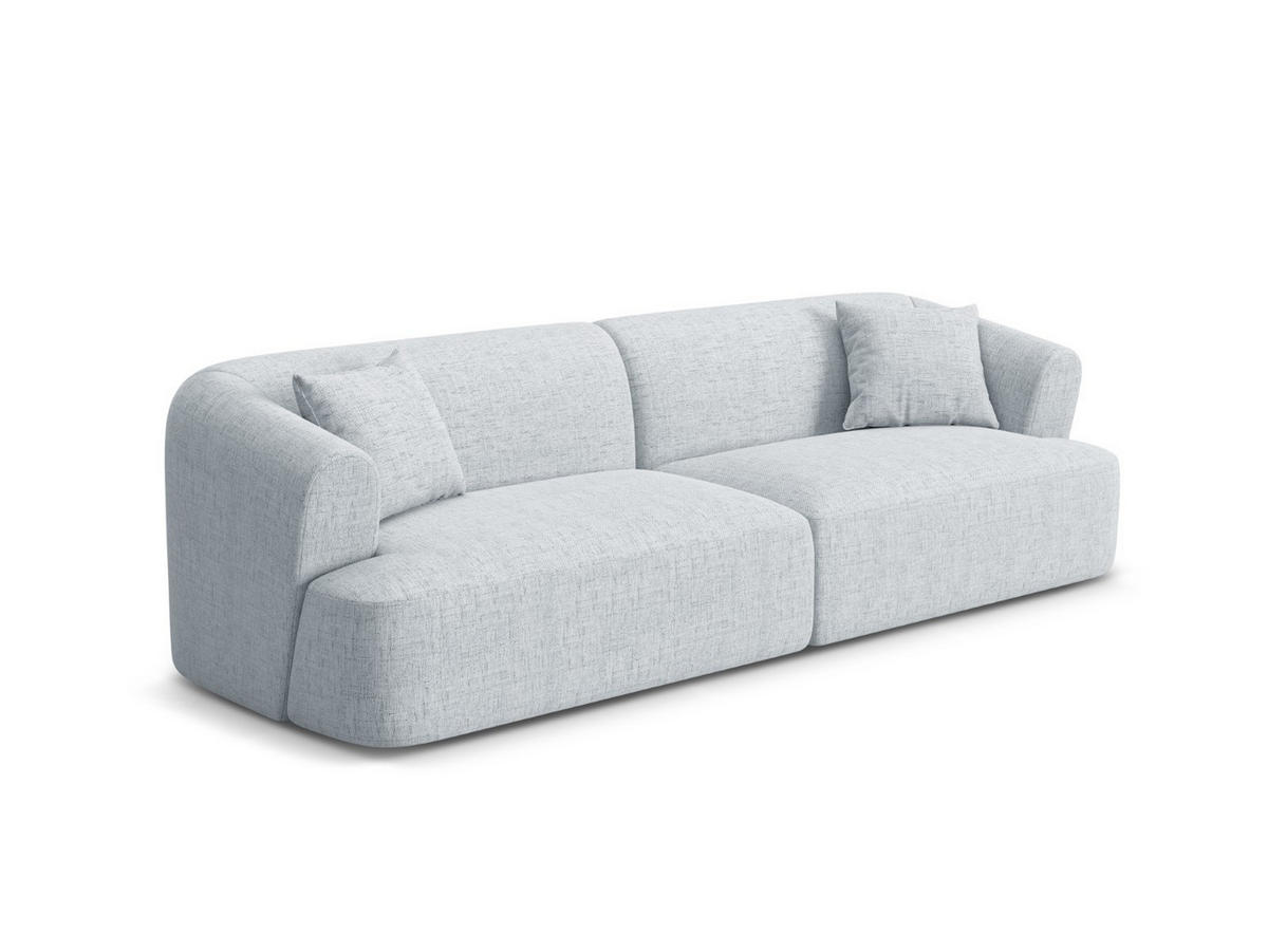 MODULARES-SOFA Campi aus strukturiertem Stoff hellgrau 4 Sitzplätze - Hellgrau, Textil (90/70/255cm) - Cosmopolitan Design