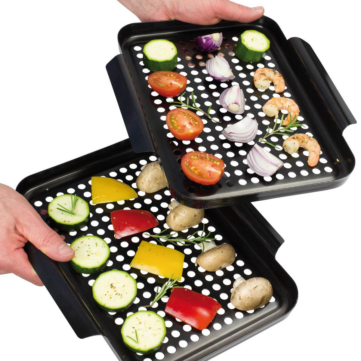 GRILLPLATTE 2er-Set, schwarz - Schwarz, Metall (29.5/3/25.5cm) - bremermann