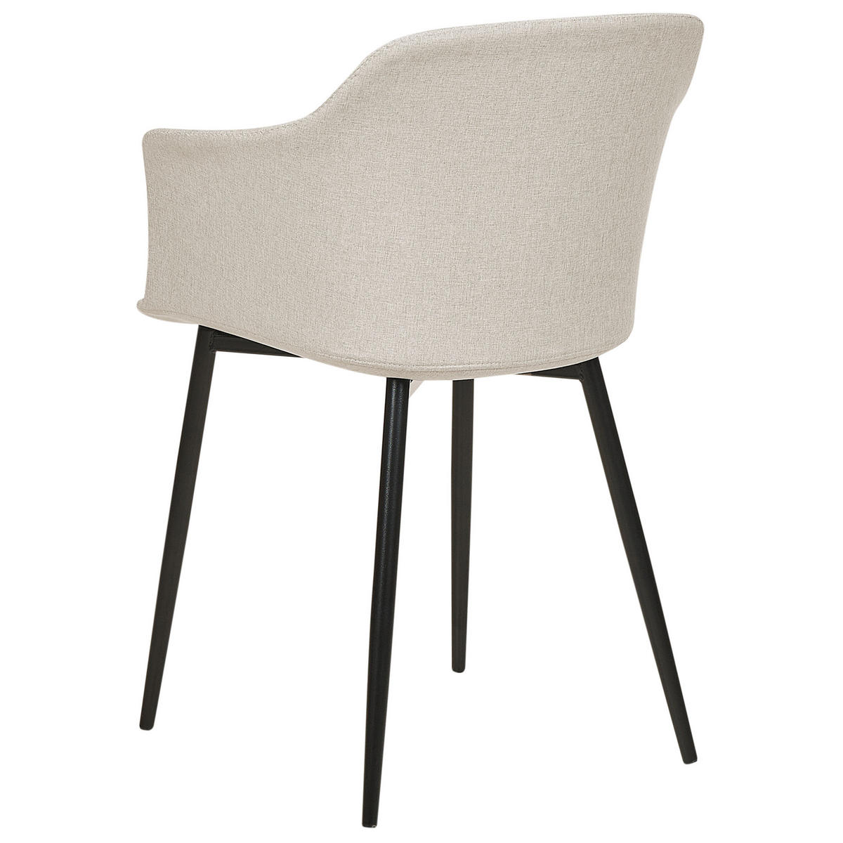 ESSZIMMERSTUHL 2er-Set hellbeige/schwarz Elim - Beige/Schwarz, Textil (59/82/45cm) - Beliani