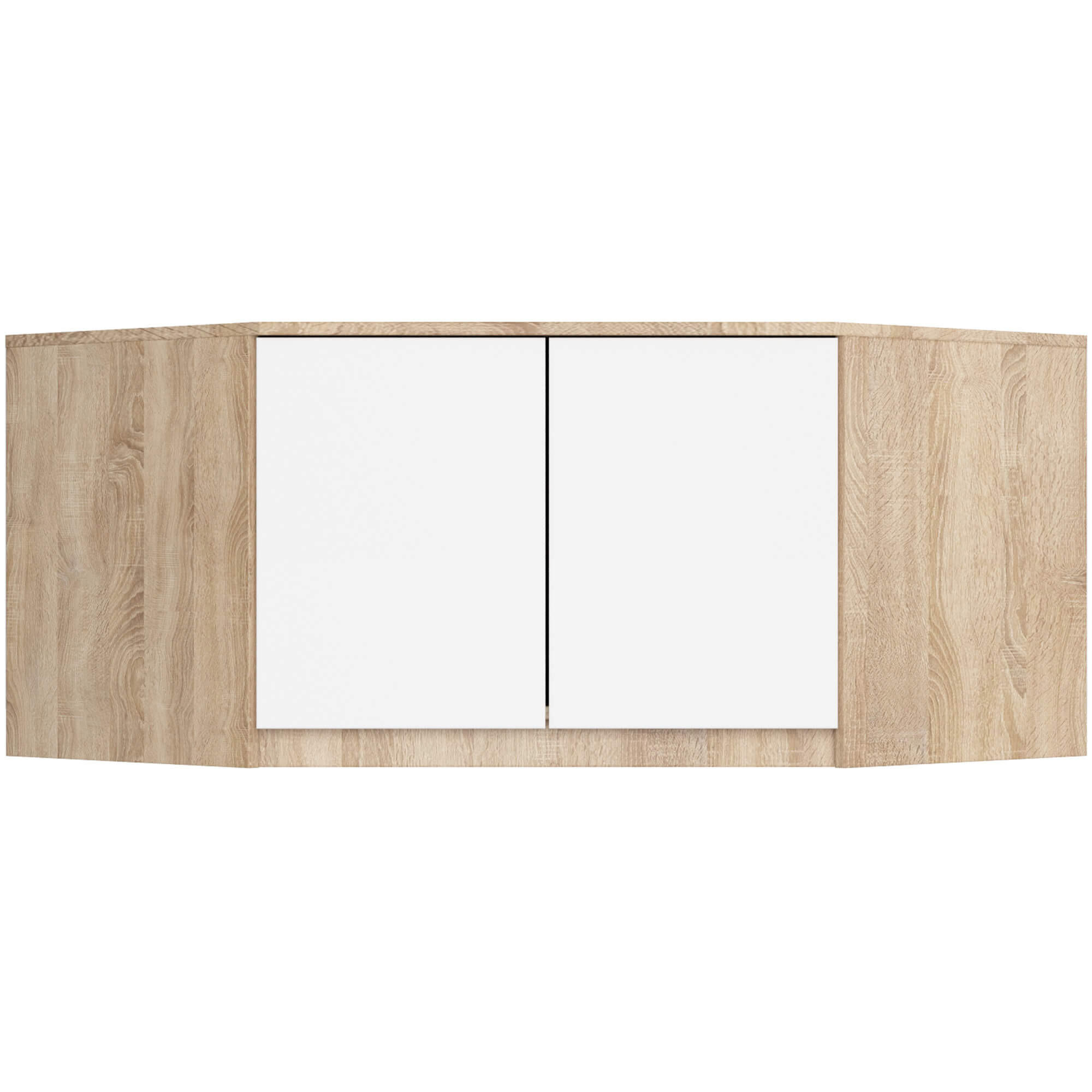 AUFSATZSCHRANK Sonoma Eiche, Weiß 100x50x55 cm - Weiß/Sonoma Eiche, Holzwerkstoff (100/55/50cm) - Akord