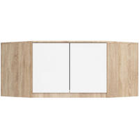 AUFSATZSCHRANK Sonoma Eiche, Weiß 100x50x55 cm - Weiß/Sonoma Eiche, Holzwerkstoff (100/55/50cm) - Akord