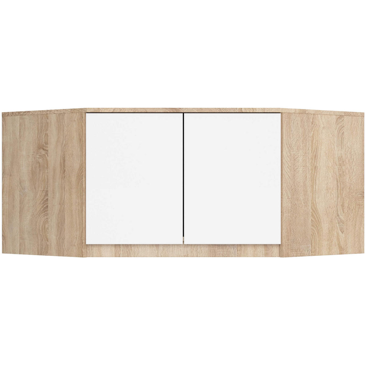 AUFSATZSCHRANK Sonoma Eiche, Weiß 100x50x55 cm - Weiß/Sonoma Eiche, Holzwerkstoff (100/55/50cm) - Akord