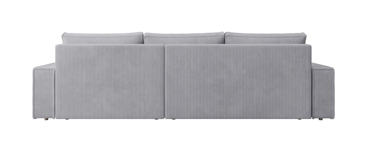 ECKSOFA Alice mit Bettkasten und Schlaffunktion, Cordstoff in L-Form - Grau, Textil (289/184cm)