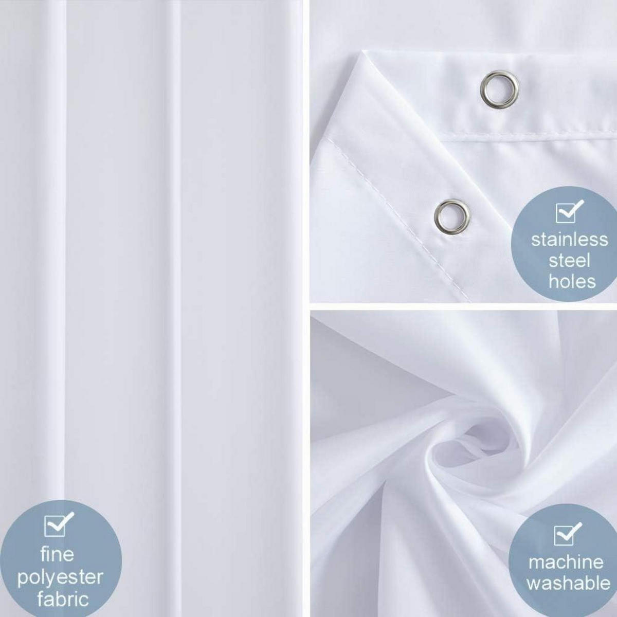 DUSCHVORHANG Textil Weiß 200 x 200 cm - Weiß, Textil (200/200cm)