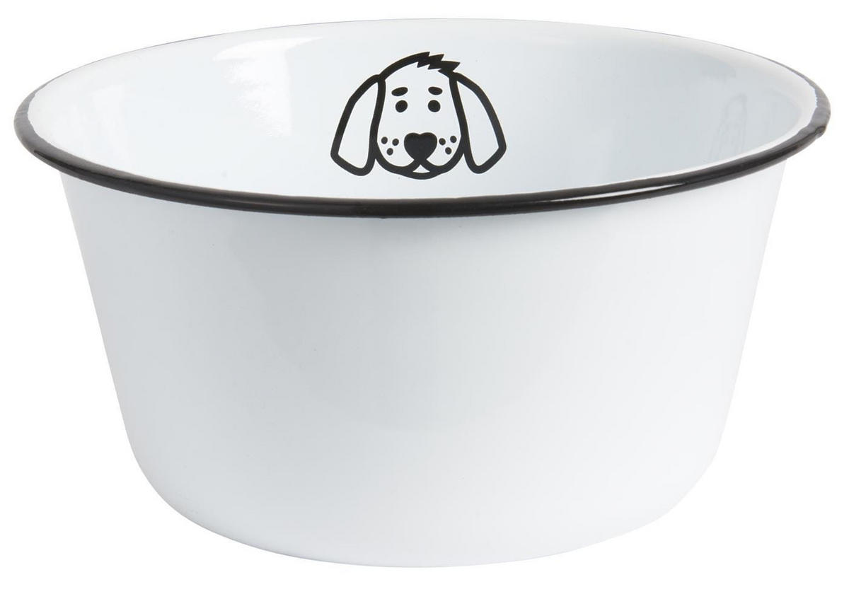 HUNDENAPF Weiß Emaille Ø22 cm - Weiß, Metall (22cm) - IB Laursen