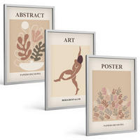 BILDER SET 3er Set - 40x60 cm Silberner Rahmen - Matisses stilvolle Kompositionen - Silberfarben, Kunststoff (40/60cm) - TULUP