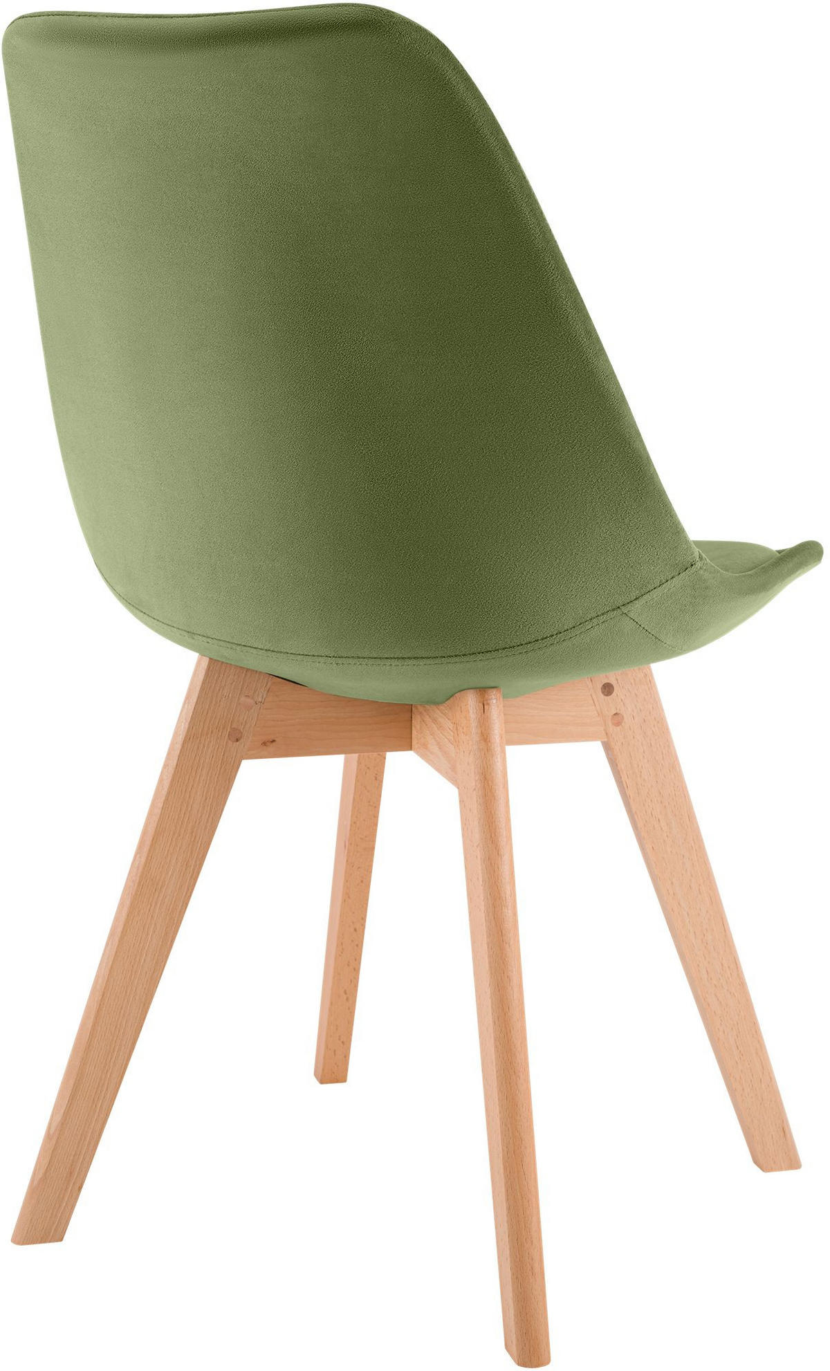 STUHL Samt hellgrün - Eukalyptusholzfarben/Hellgrün, Holz/Textil (49/83/50cm) - CLP
