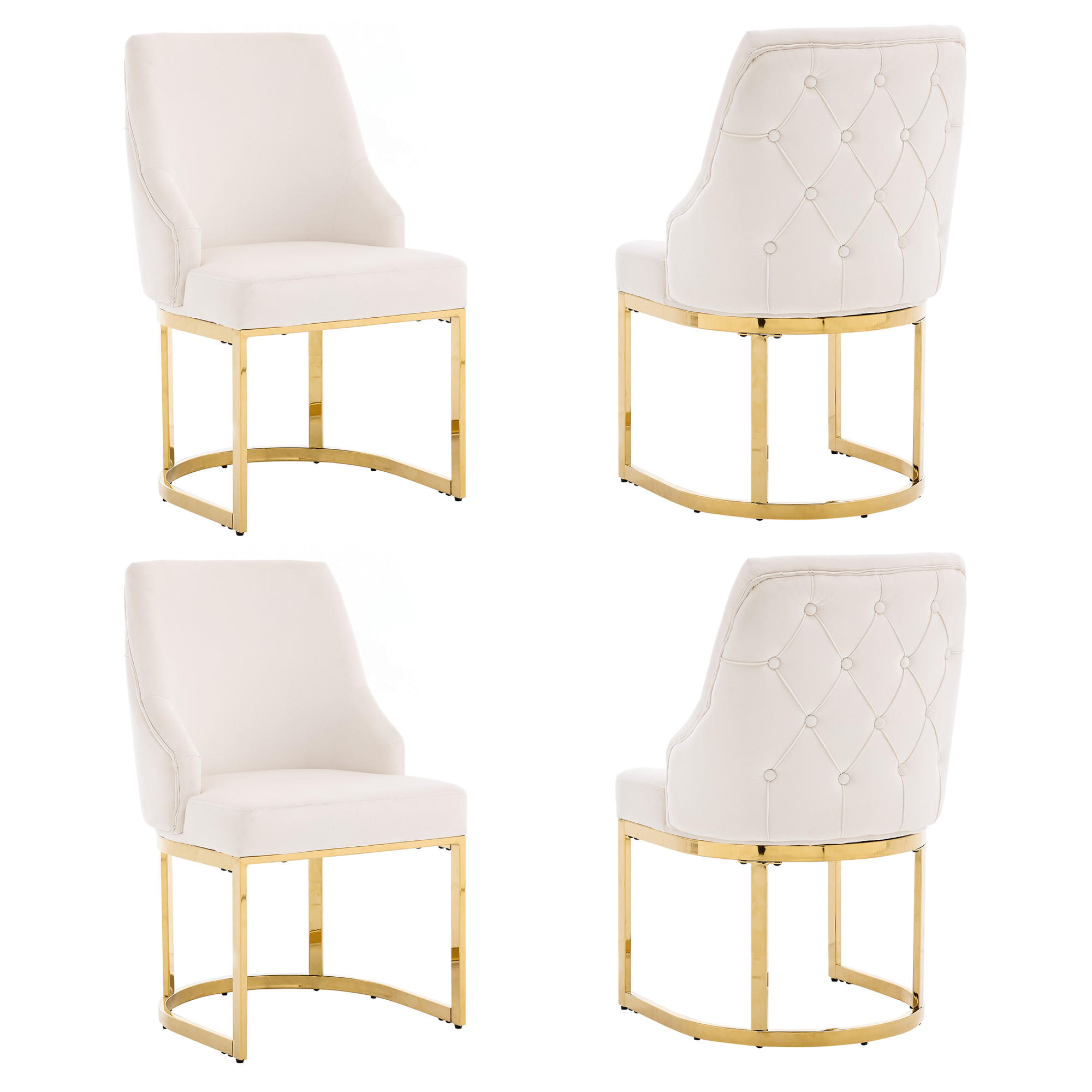 Flieks Esszimmerstühle Beige, Gold 59x89x55 cm
