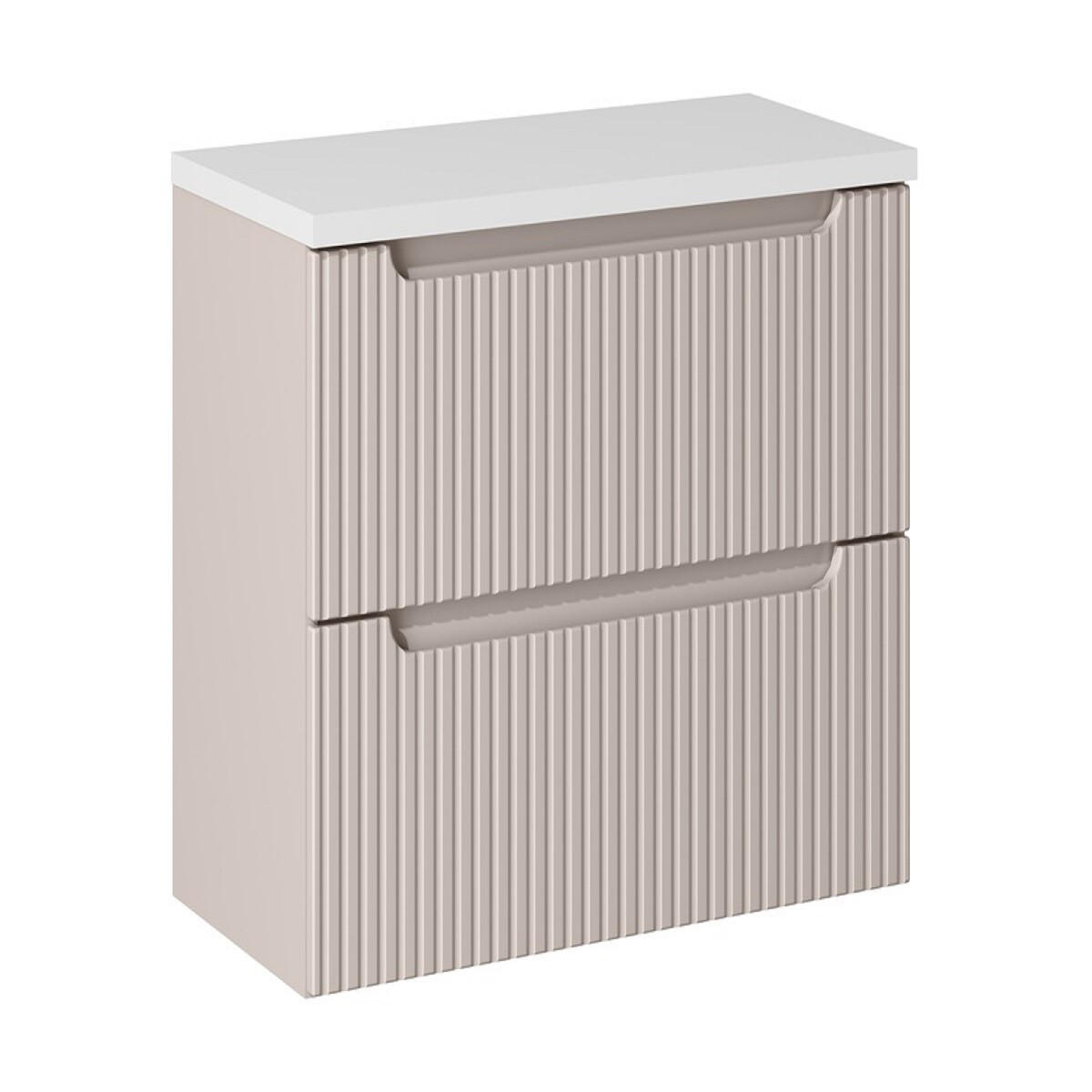 WASCHTISCHUNTERSCHRANK 80 cm 2 Teile Nova Cashmere N BM166 in Kaschmir Matt/ Weiß Matt - Kaschmir/Weiß, Holz (80/57/40cm)