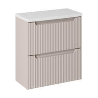 WASCHTISCHUNTERSCHRANK 80 cm 2 Teile Nova Cashmere N BM166 in Kaschmir Matt/ Weiß Matt - Kaschmir/Weiß, Holz (80/57/40cm)