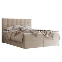 BOXBETT GRAND 180/200 cm, in Hellbeige, mit Matratze und Topper - Sandfarben, Holzwerkstoff/Textil (180/200cm) - Idohome