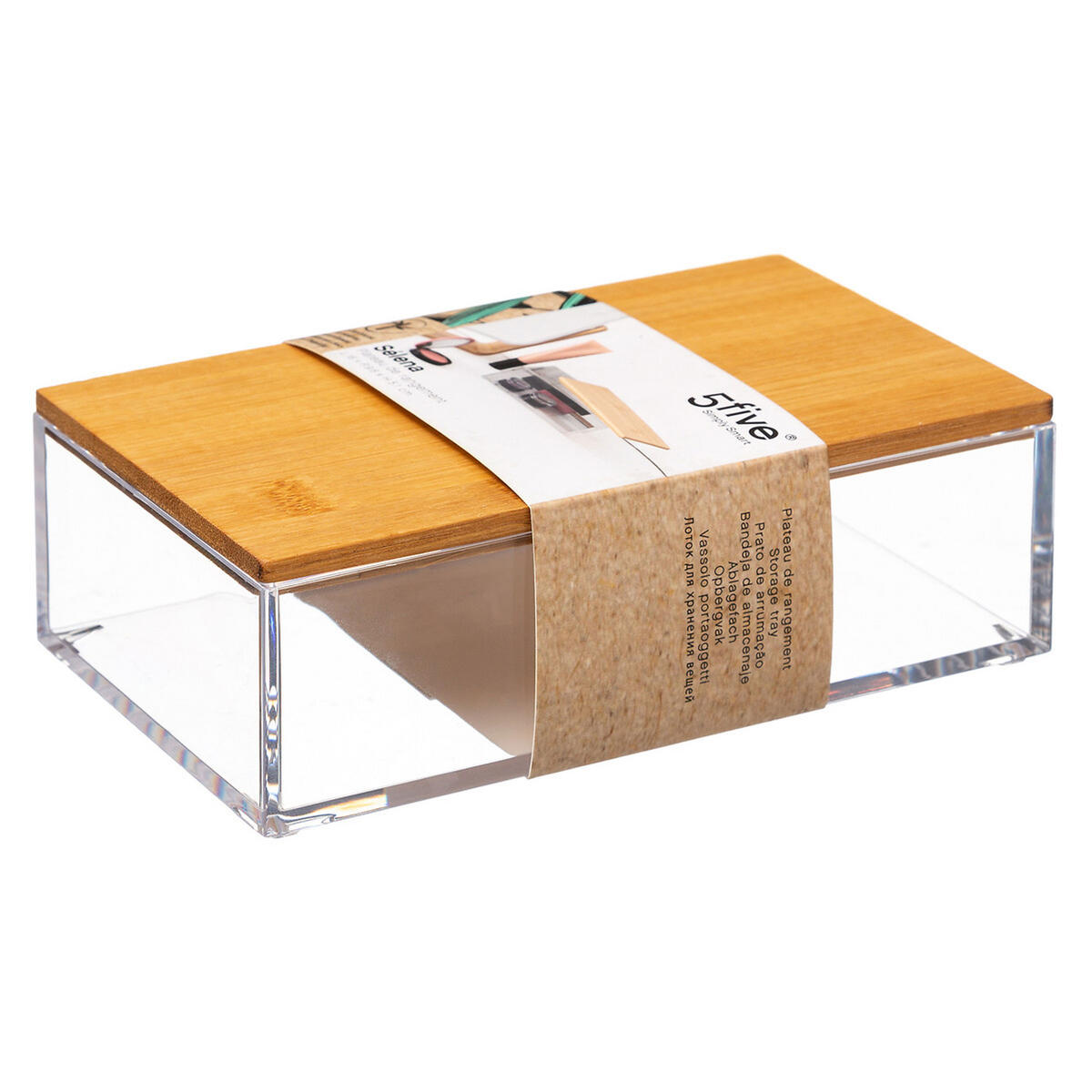 KOSMETIK-AUFBEWAHRUNGSBOX Selena S mit Bambusdeckel, Kunststoff - Multicolor, Kunststoff (9.6/5.35/16cm) - 5five Simply Smart