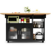 KÜCHENINSEL klappbar 120 x 70 cm Schwarz - Schwarz, Holz (30/79.5/120cm) - Beauniv