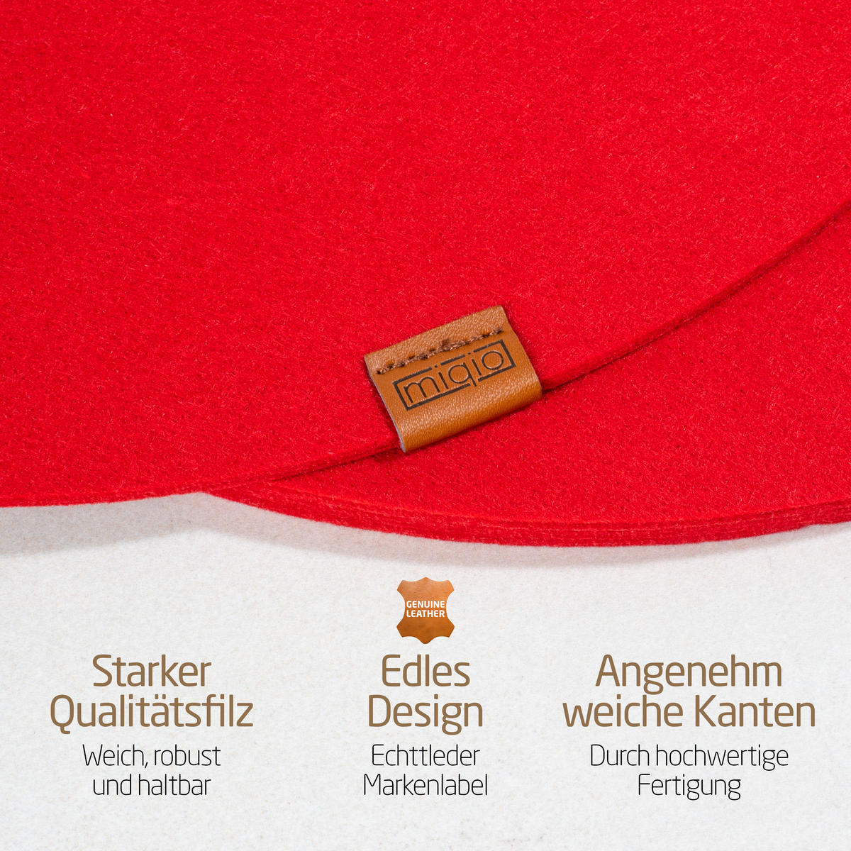 TISCHSETS Glasuntersetzer 12er-Set - Rot, Textil (37cm) - Miqio Design