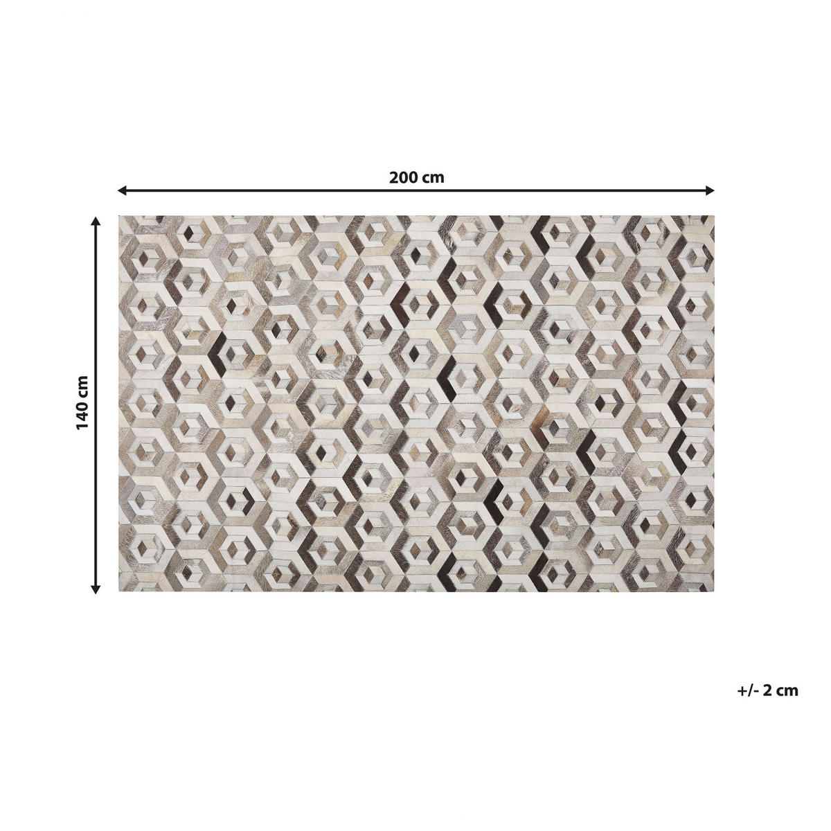 KURZFLOR-TEPPICH Tavak 200/140 cm - Braun, Fell (140/200cm) - Beliani