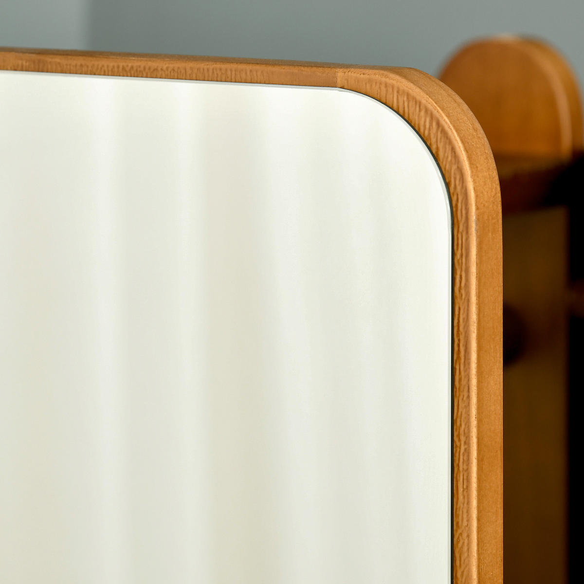 GARDEROBENSPIEGEL DE-17904 mit Rollen, Kleiderstange & 4 Haken Walnuss - Walnussfarben, Holzwerkstoff (44.5/170/40cm) - ComfortXL