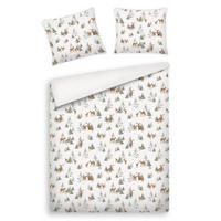 BETTWÄSCHE Baumwoll HIVROS, 160x200 cm, Hellbeige, Winter Weihnachten Bettbezug, Weihnachtsdeko, Christmas, Weihnachtsmotiv - Beige, Textil (160/200cm) - home&you
