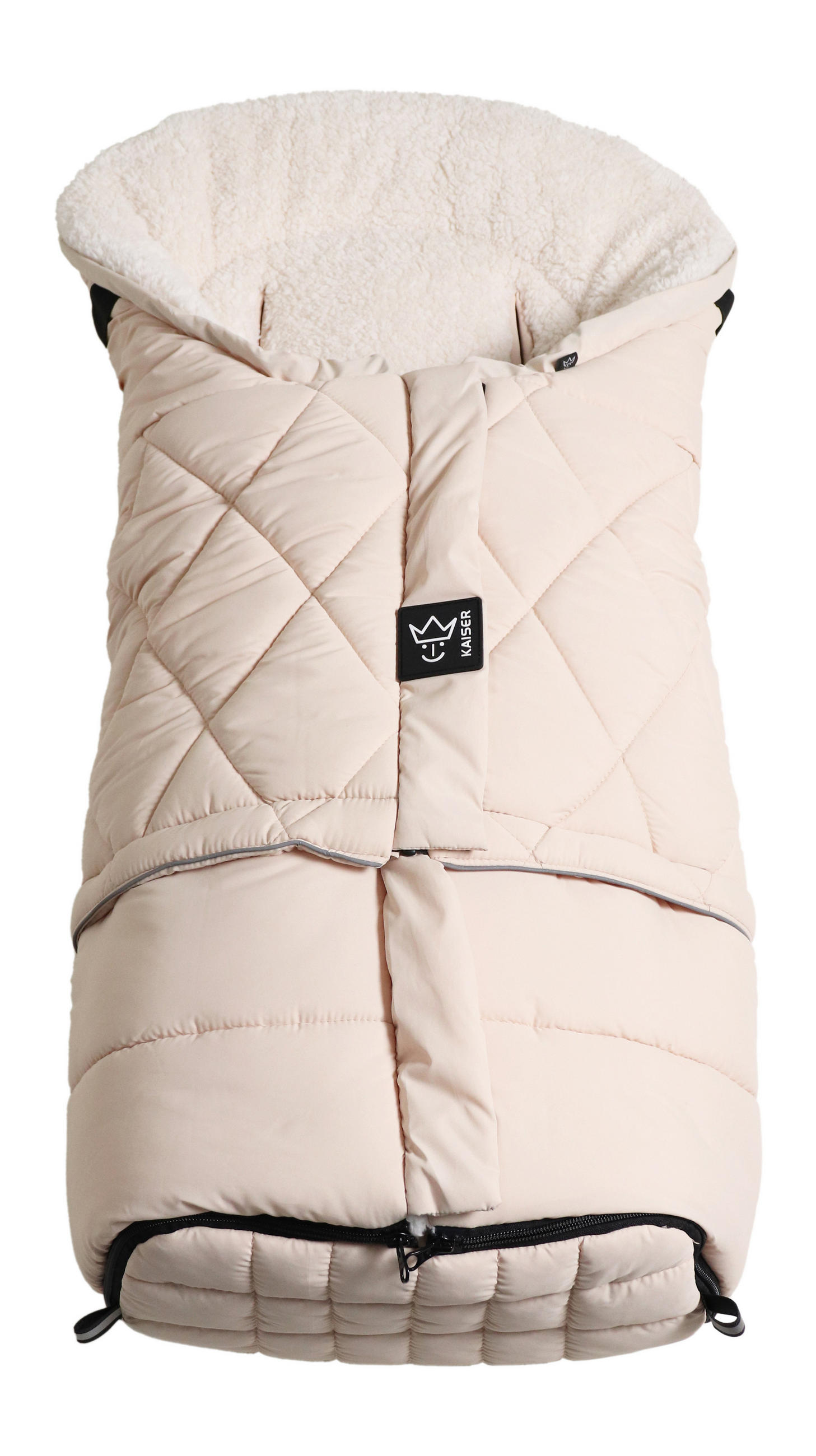 KINDERWAGEN-FUSSSACK Moony 2in1, Sherpa Fleece cream, sand - Beige, Textil (48/10/105cm) - Kaiserbaby
