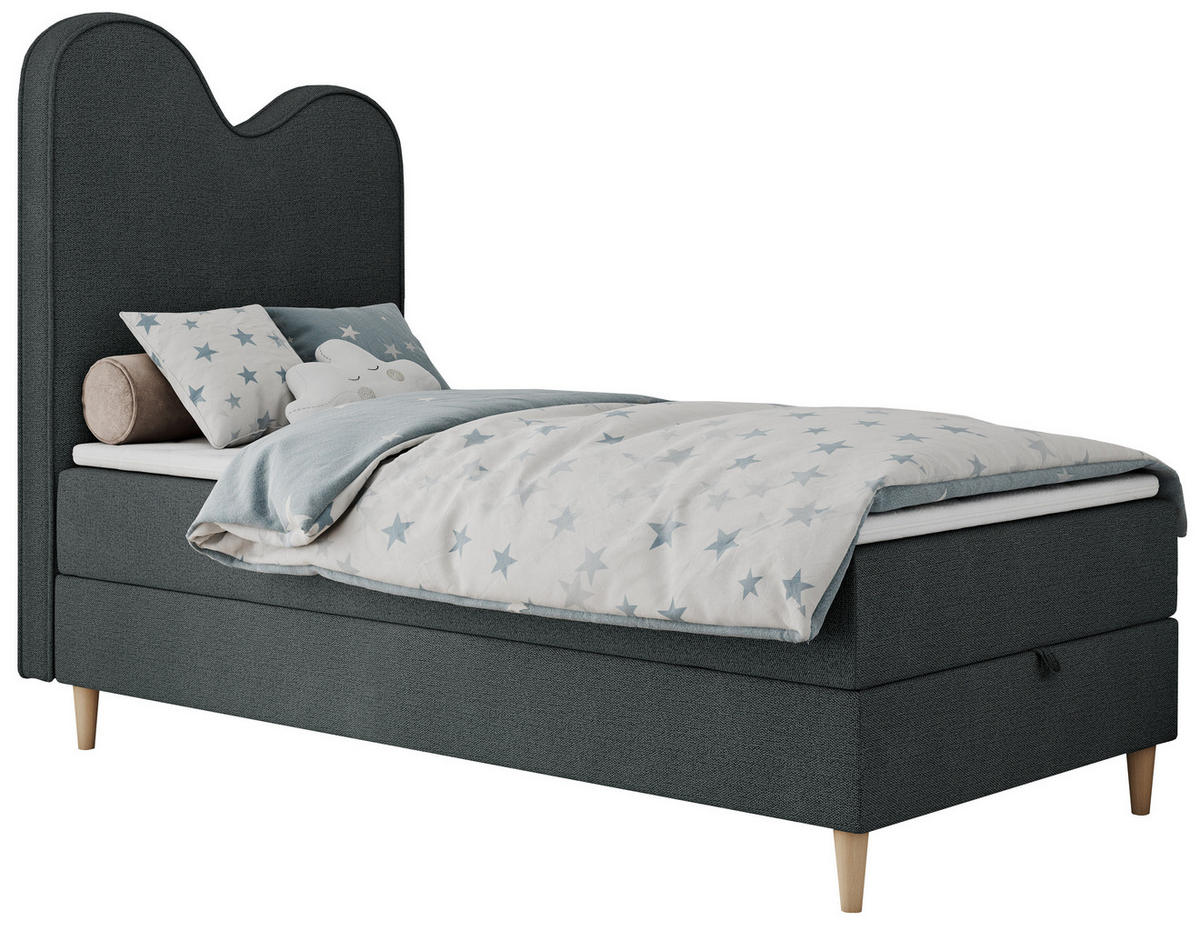 BOXBETT FLOW 90/180 Dunkelgrau Struktur - H3 - Dunkelgrau, Holz/Textil (90/180cm) - MKS