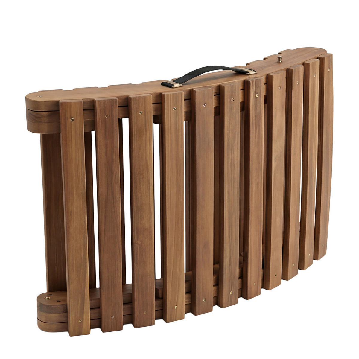 GARTENLIEGE - Akazie massiv / Webstoff - Anthrazit, Holz/Textil (54/55/168cm) - home24