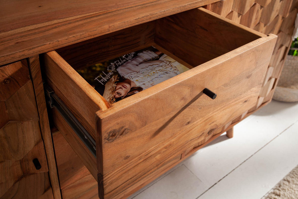 SIDEBOARD MYSTIC LIVING Akazie Natur 145cm - Braun, Holz (145/75/40cm) - riess-ambiente