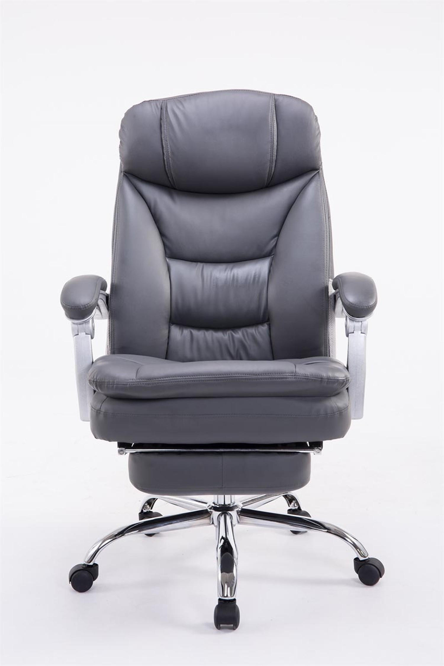 BÜROSTUHL XL Troja, Kunstleder Grau - Grau, Textil/Metall (67/122/67cm) - TPFLiving