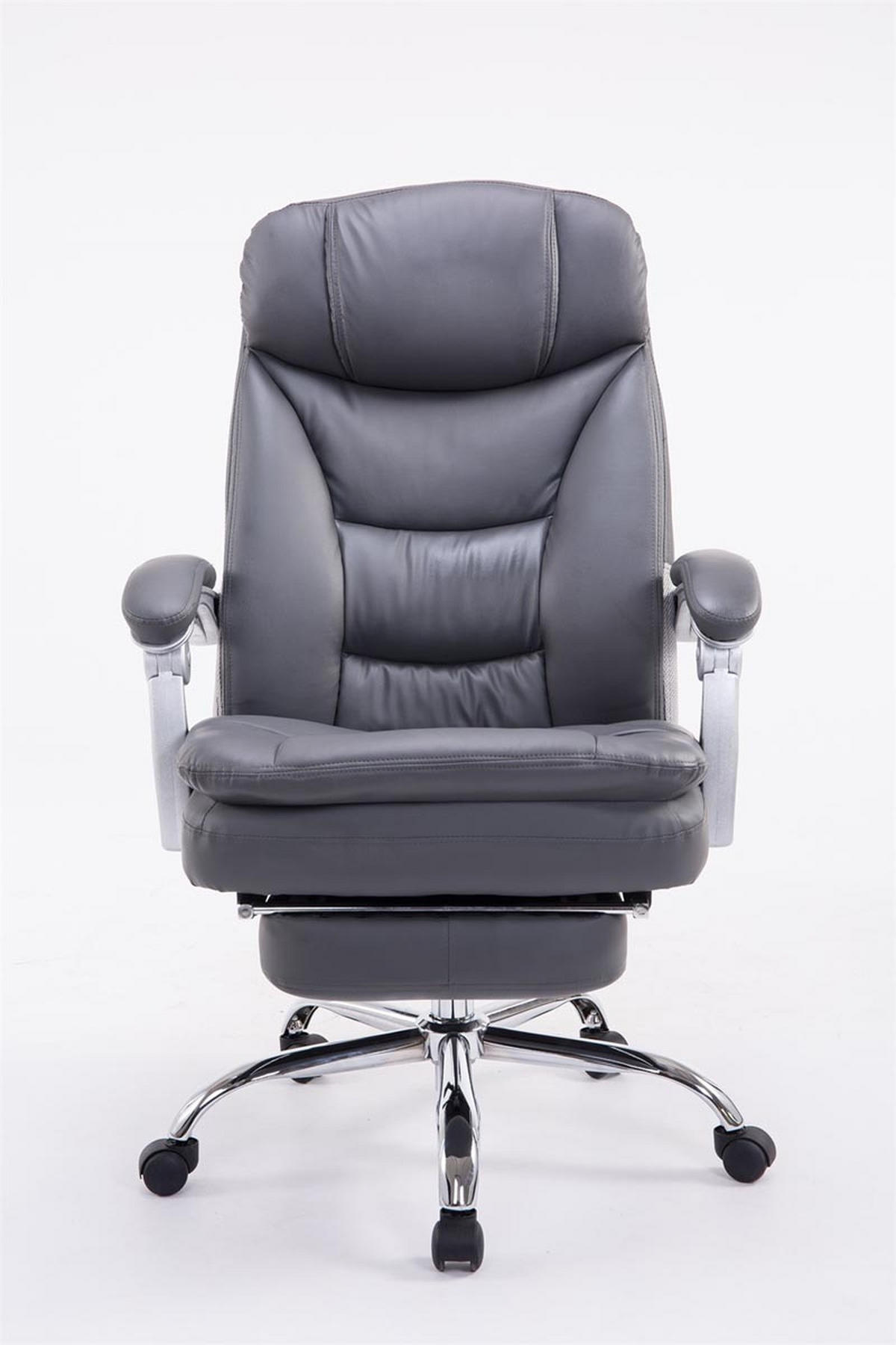 BÜROSTUHL XL Troja, Kunstleder Grau - Grau, Textil/Metall (67/122/67cm) - TPFLiving