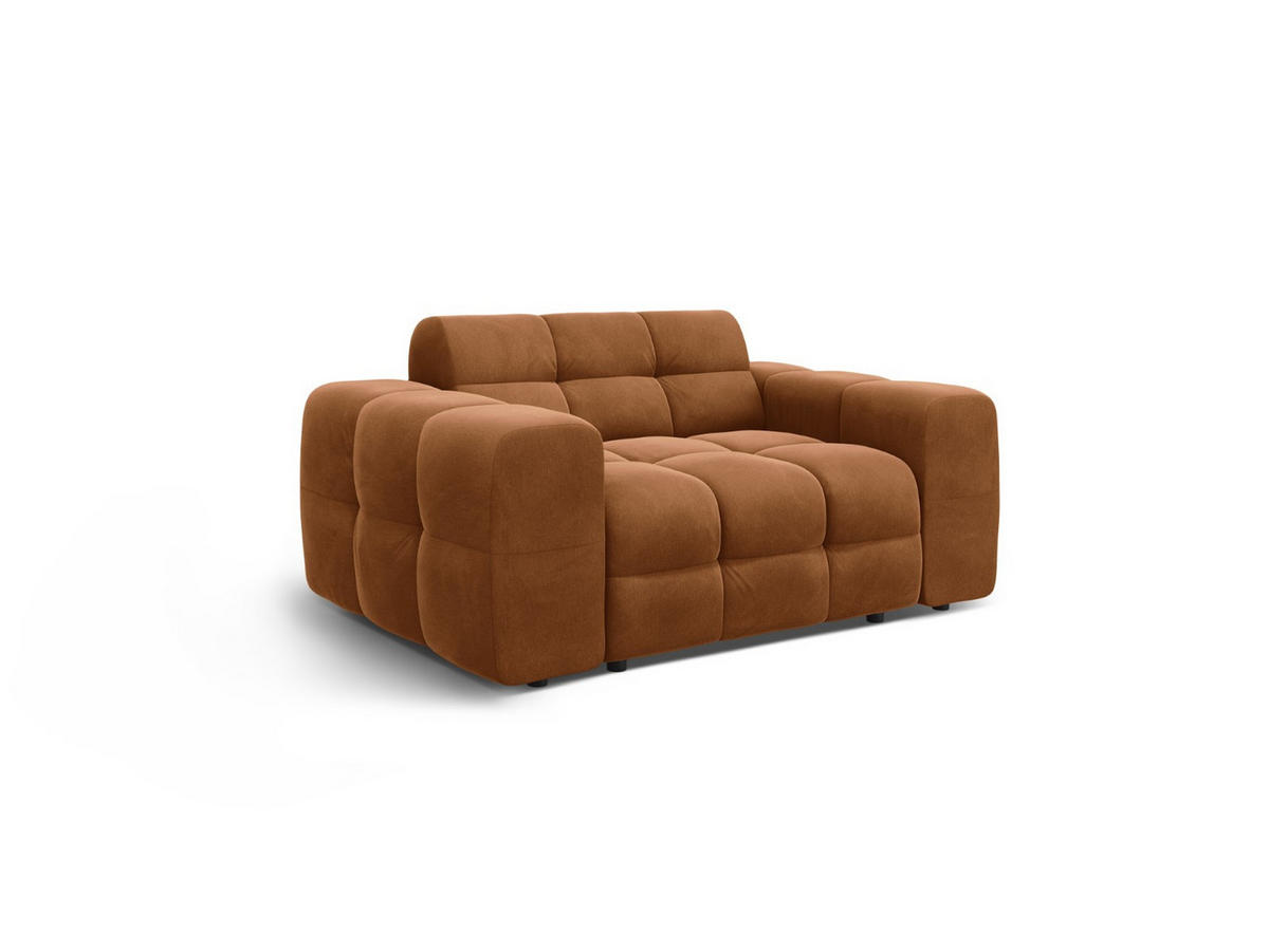 SOFA Kendal aus Samt kamel 2 Sitzplätze - Hellbraun, Textil (156/79/103cm) - Micadoni