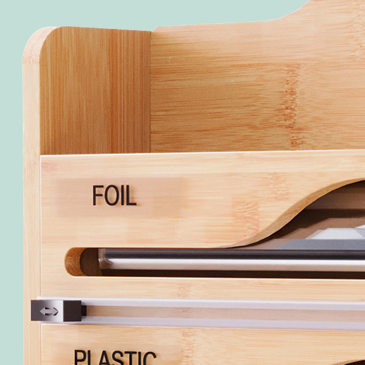 WANDROLLENHALTER - Hellbraun, Holz/Kunststoff (35/27/9cm) - Relaxdays