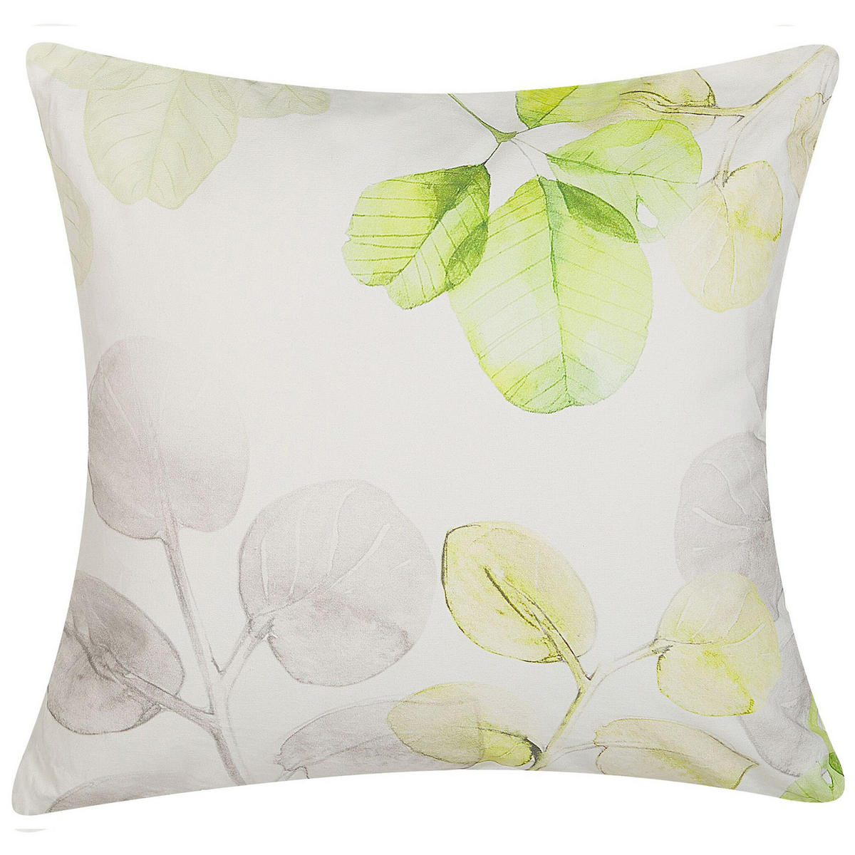 DEKOKISSEN 2er-Set Weiß 45/45 cm Peperomia - Weiß, Naturmaterialien/Textil (45/45cm) - Beliani