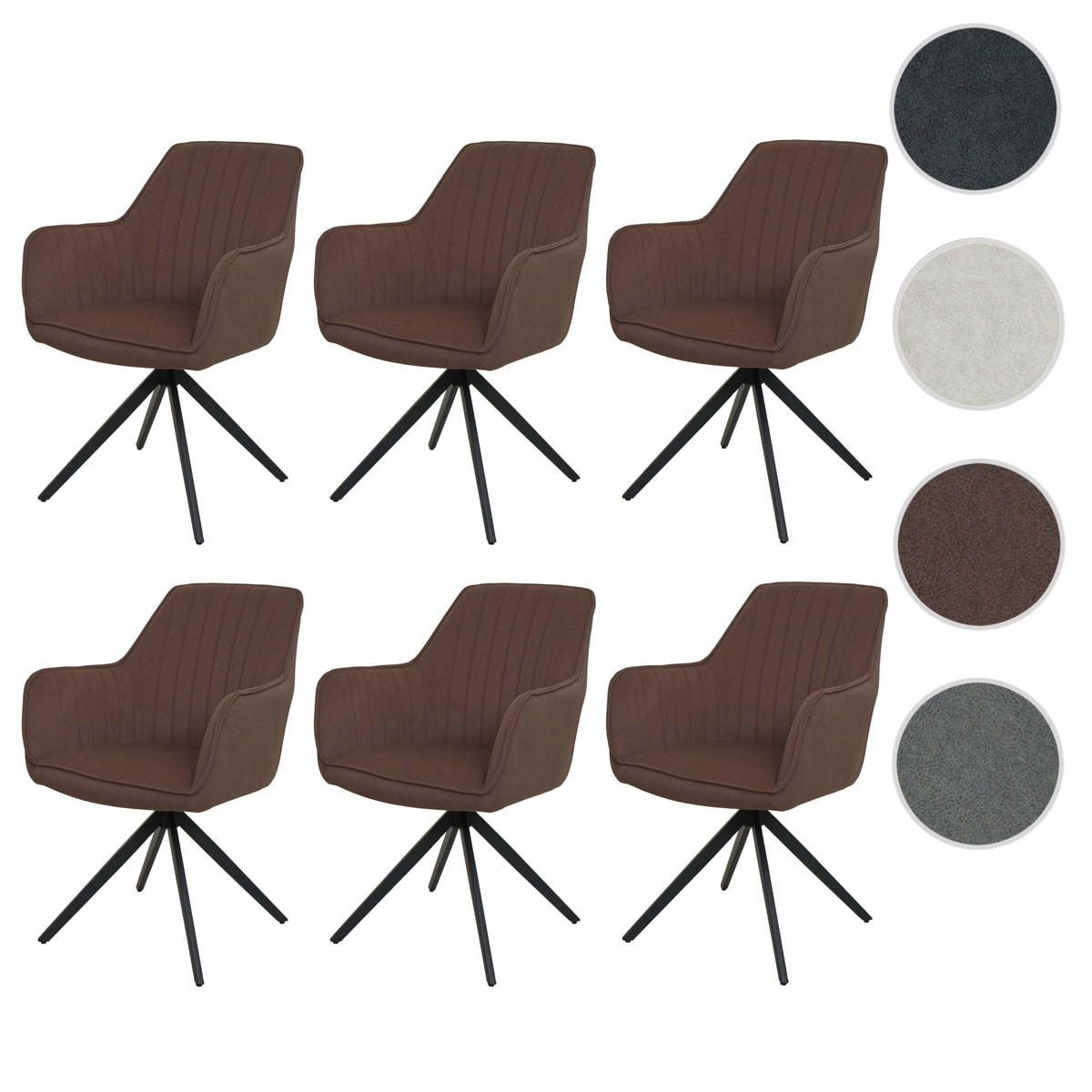 ESSZIMMERSTUHL Braun 6er-Set - Braun, Textil (58/87/55cm) - MCW