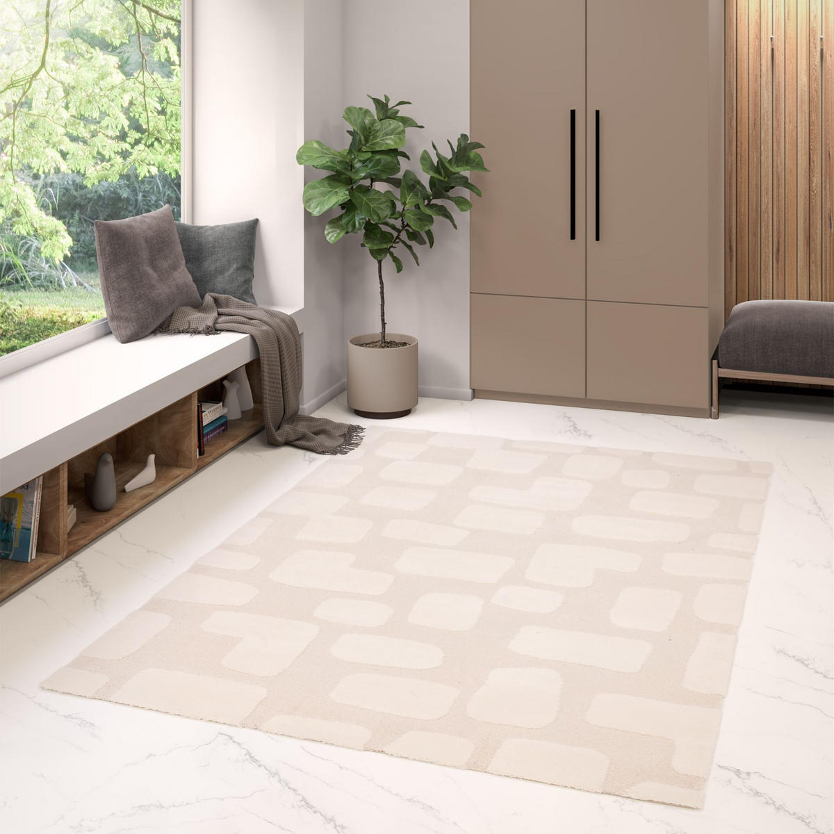 MODERNER TEPPICH 160/230 cm Meran - Creme, Textil (160/230cm) - Steffensmeier