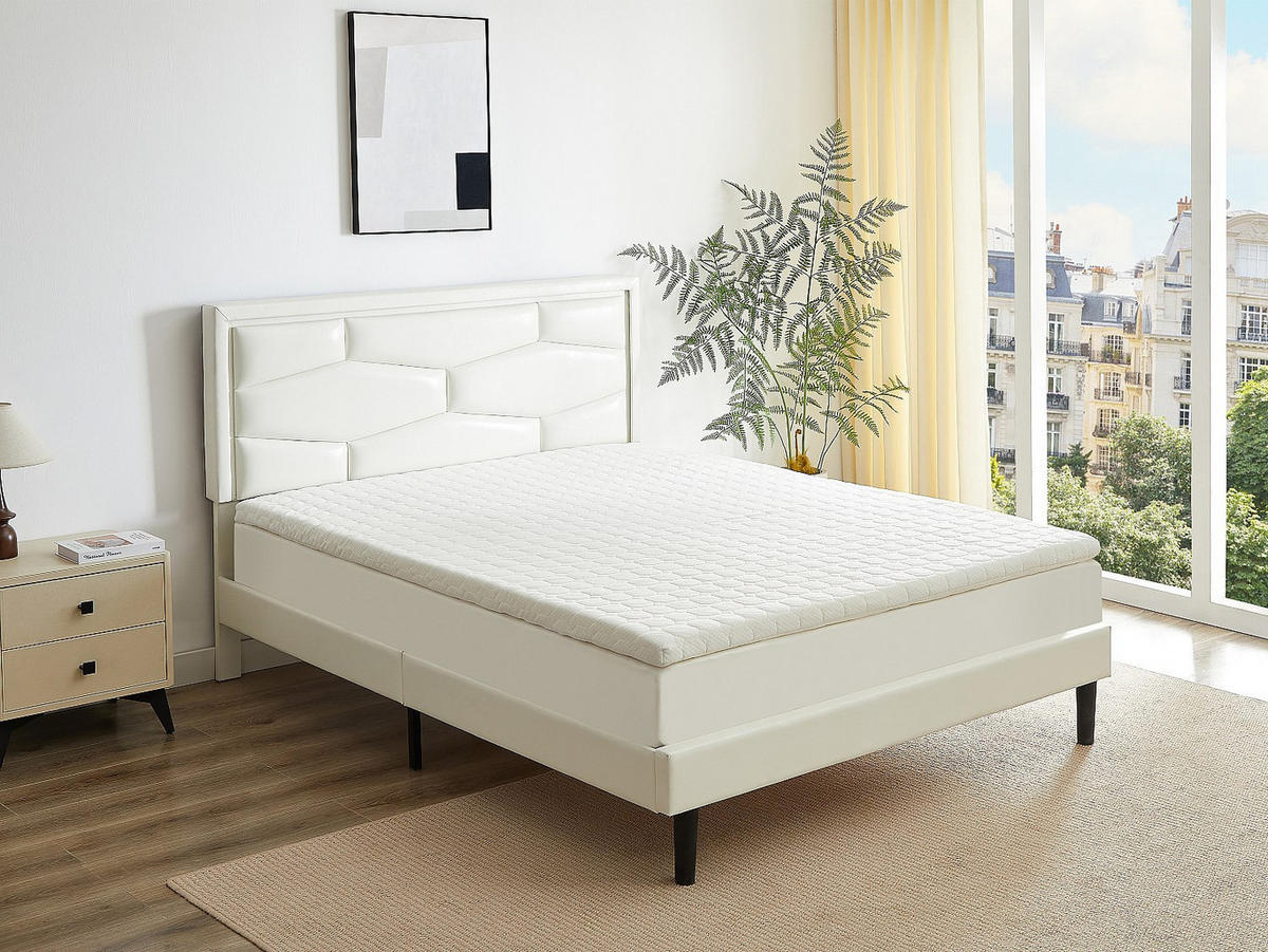 TOPPER - 2 Personen - stoff - weiß Rama - Weiß, Textil (180/200cm) - Vente-Unique