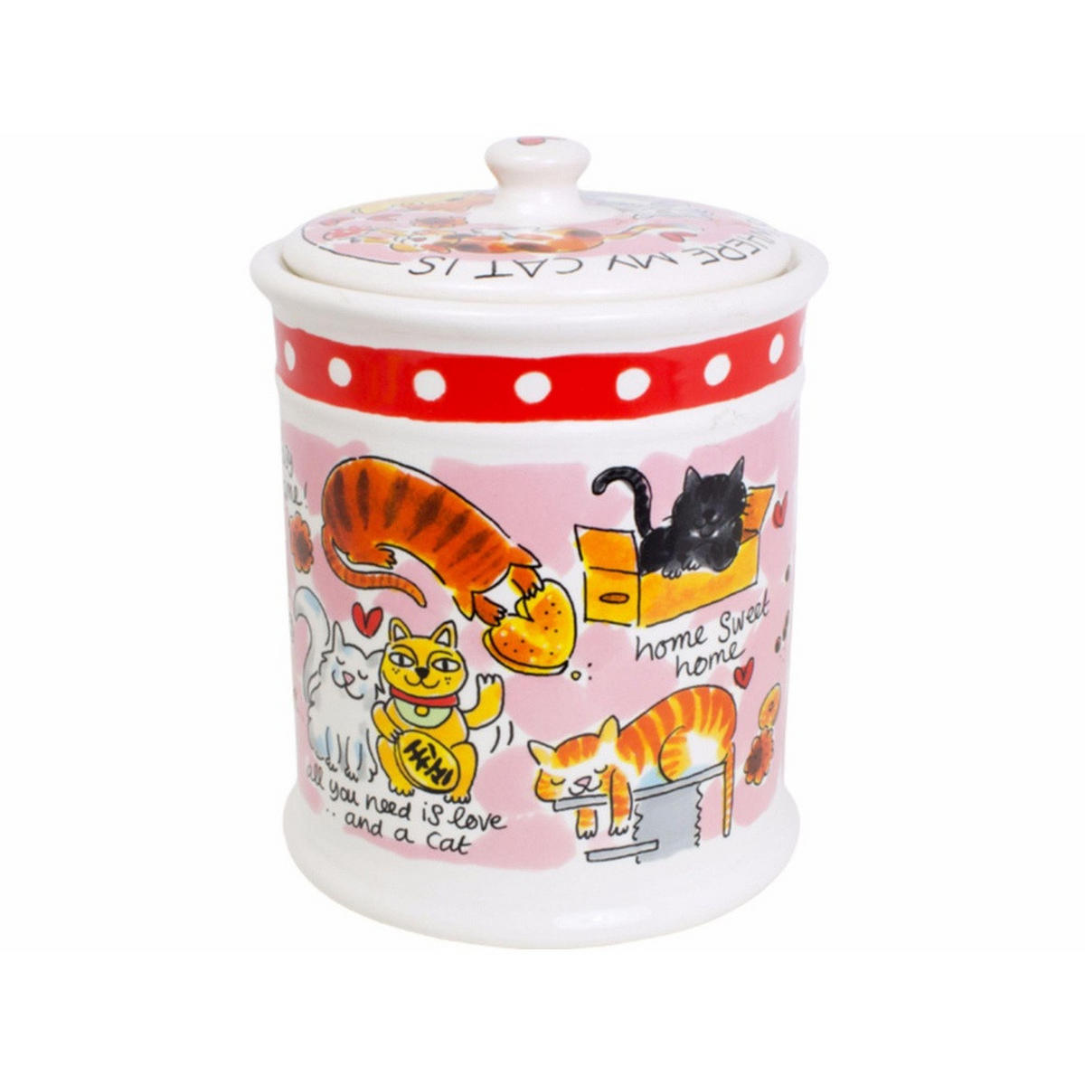 VORRATSDOSE Zuhause ist da, wo die Katze ist in Bunt - 22,5cm - Multicolor, Keramik (16/22/16cm) - Blond Amsterdam