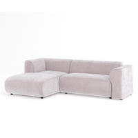ECKSOFA Melani Lila Samtstoff - Flieder/Schwarz, Holz/Holzwerkstoff (253/153cm) - Maison de Reve