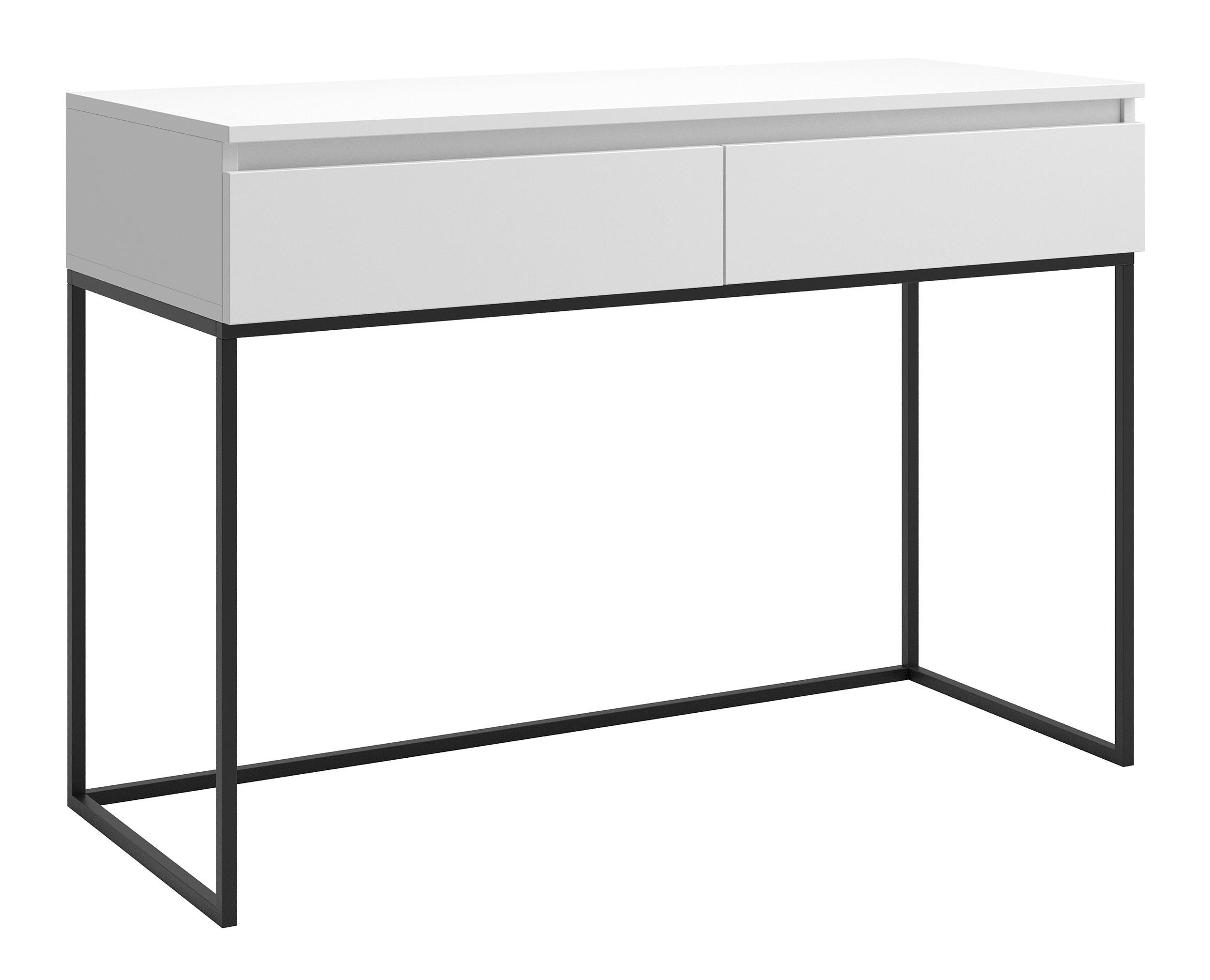 KONSOLENTISCH Bemmi Weiß mit Metallbeinen - Schwarz/Weiß, Holzwerkstoff/Metall (50/120/80cm) - Selsey