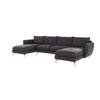 WOHNLANDSCHAFT Elou Graphit Luxusmicrofaser - Chromfarben/Graphitfarben, Textil/Metall (349/87/167cm) - S-Style Möbel