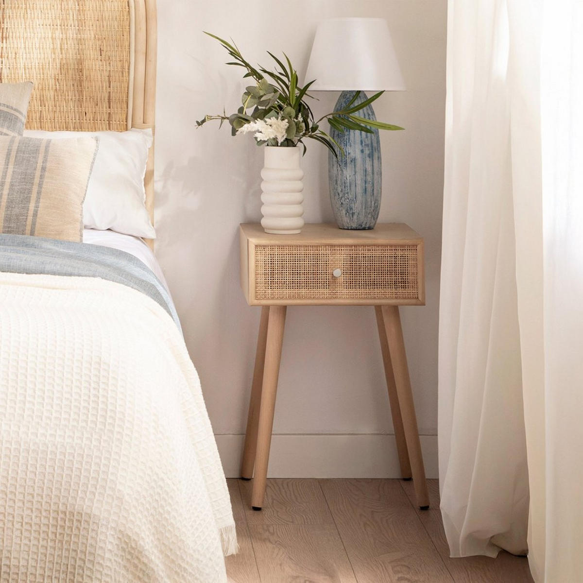 NACHTTISCH MIT 1 SCHUBLADE Lisa Natürlich 40 cm x 61 cm - Naturfarben, Holzwerkstoff (40/61/36cm)