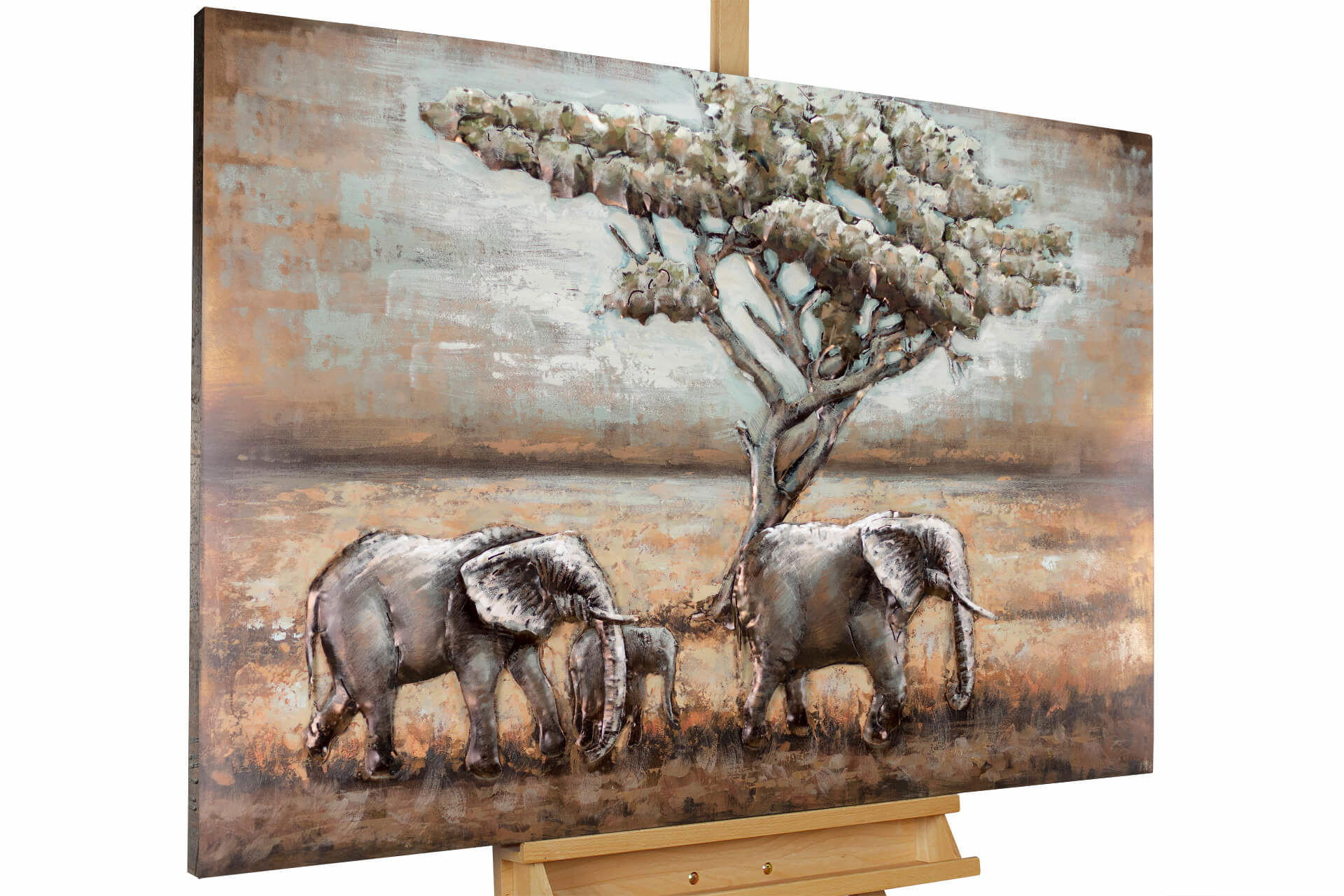 METALLBILD Beige 100/70 cm - Beige/Braun, Metall (6.31/70cm) - KUNSTLOFT