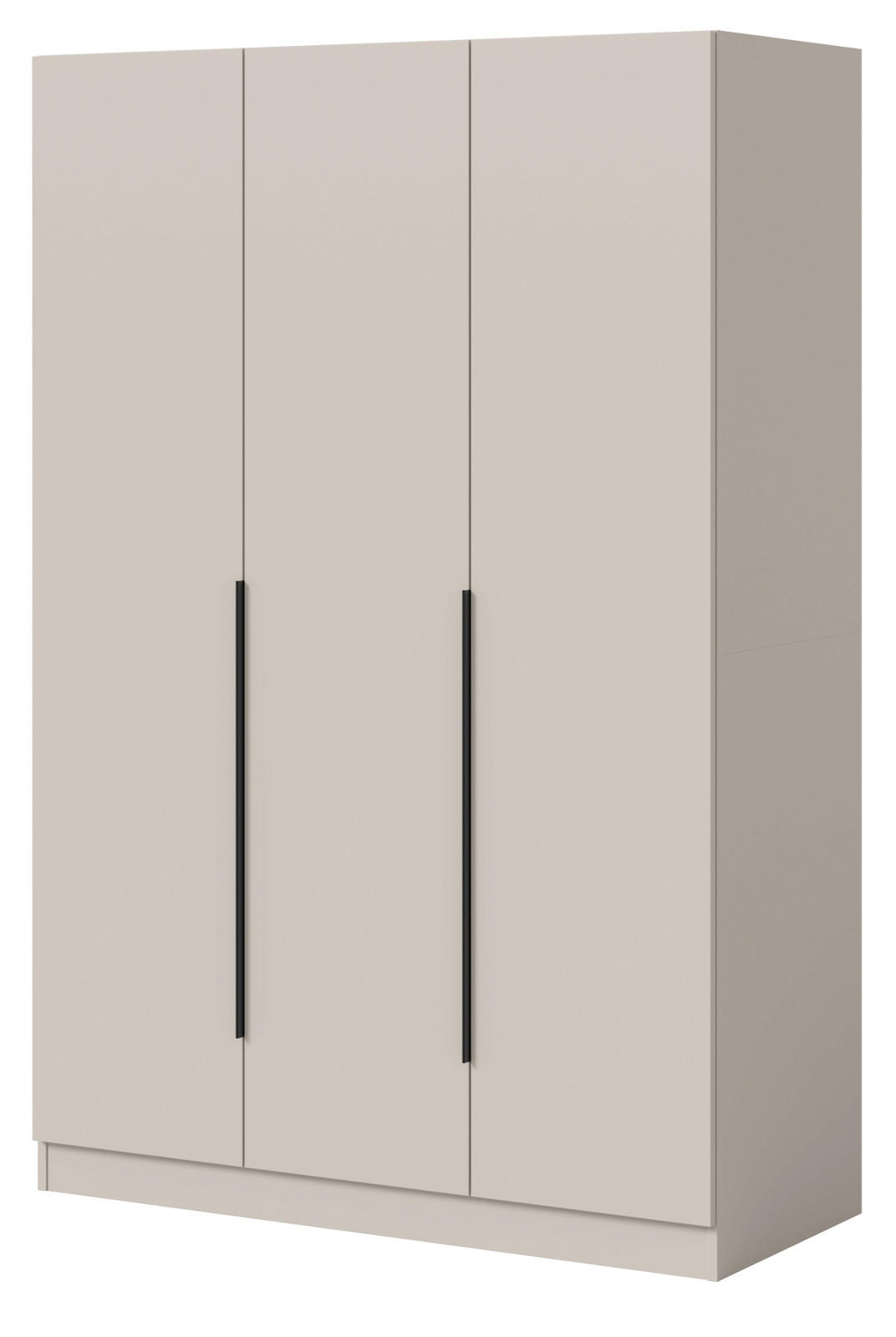 KLEIDERSCHRANK kaschmir 120 x 181 cm, Drehtürenschrank 3-türig - Kaschmir/Schwarz, Holzwerkstoff/Kunststoff (120/181/52cm) - Inn.Furn