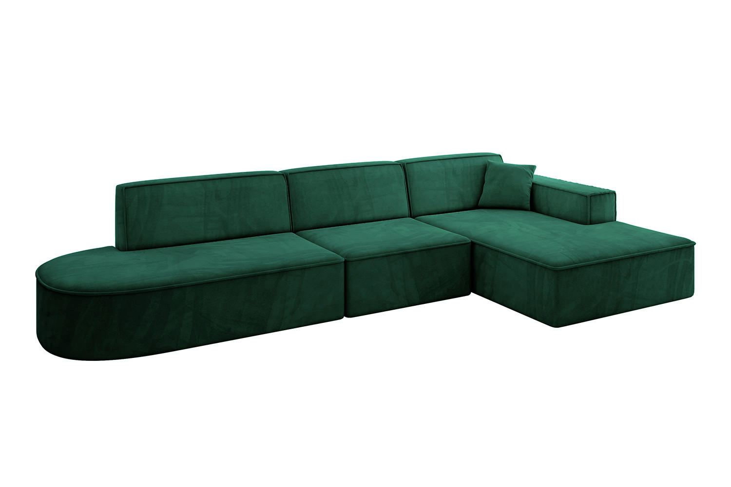 ECKSOFA Ottomane Rechts IREA-L2-v4 - 318x165x72,5 cm Grün - Grün, Holzwerkstoff/Textil (318/165cm) - ALTDECOR