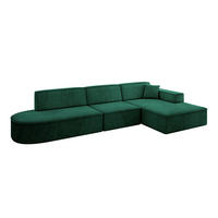 ECKSOFA Ottomane Rechts IREA-L2-v4 - 318x165x72,5 cm Grün - Grün, Holzwerkstoff/Textil (318/165cm) - ALTDECOR