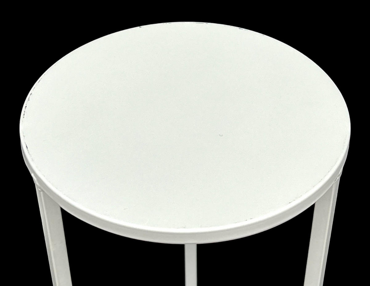 DANDIBO Blumenhocker Metall Weiß Rund 50 cm Blumenständer Beistelltisch 96483 S Blumensäule Modern Pflanzenständer Pflanzenhocker - Weiß, Metall (20/50/20cm) - DanDiBo