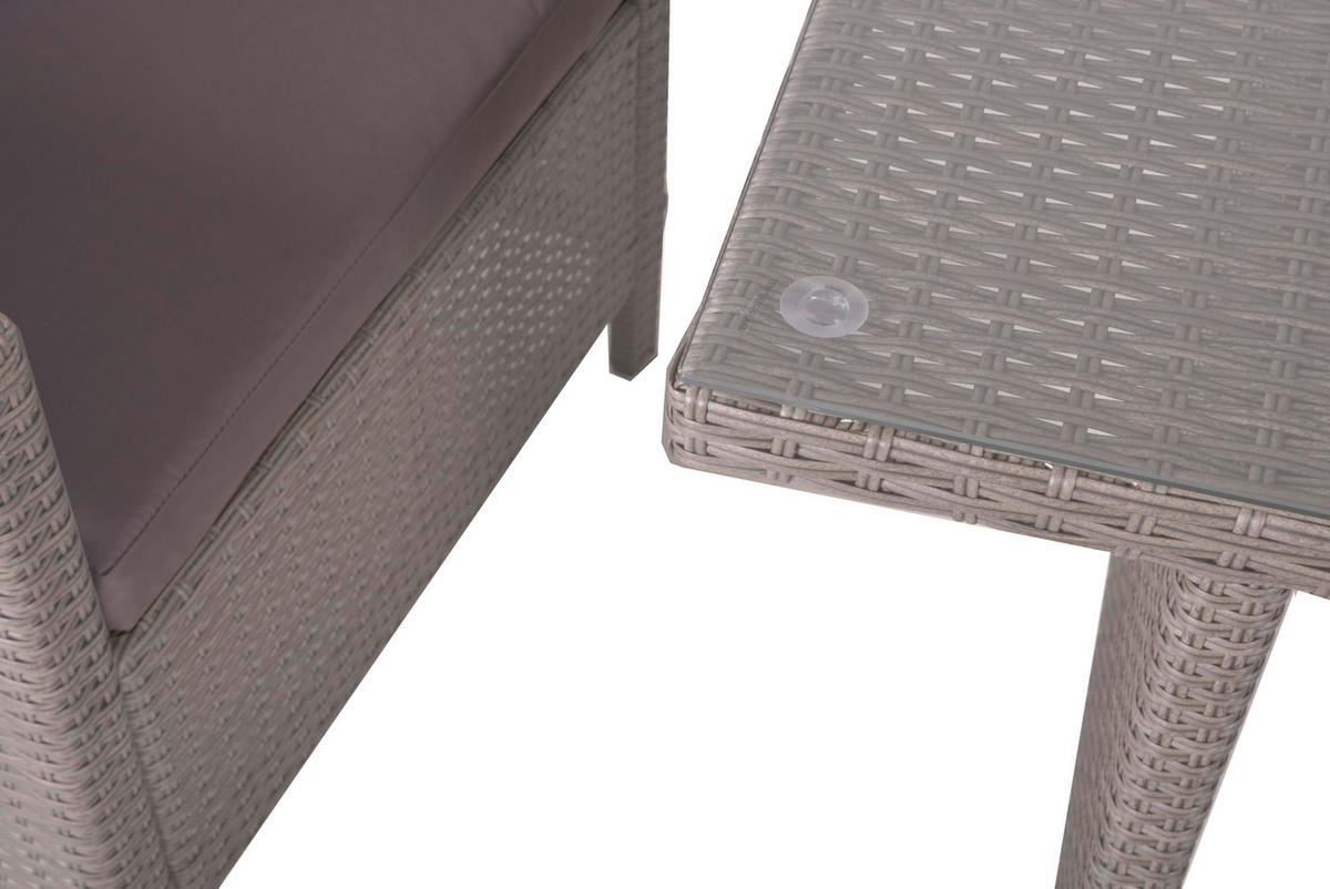 GARTEN-SITZGRUPPE Tove 6-teilig Grau Gartenmöbel-Set - Grau, Kunststoff - DELUKE